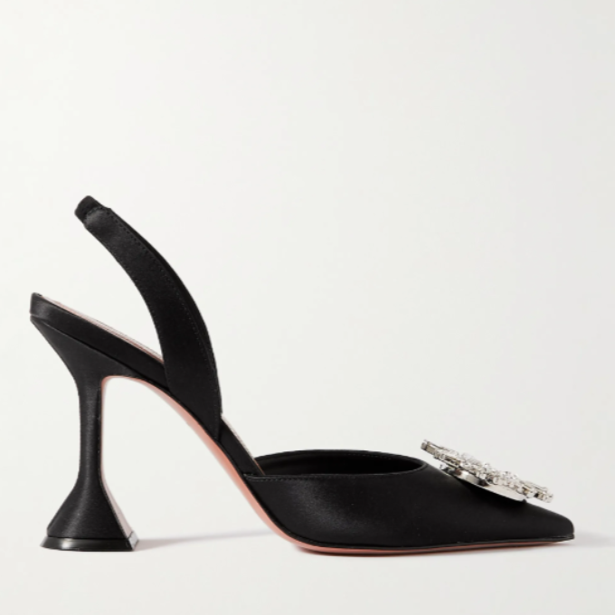 Amina Muaddi Begum Slingback 95 Black