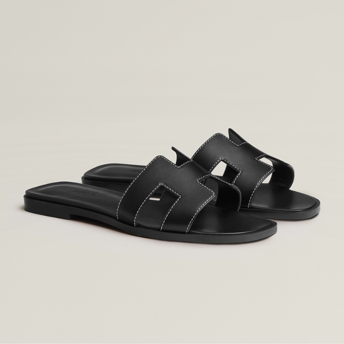 HERMES Oran Sandals Black