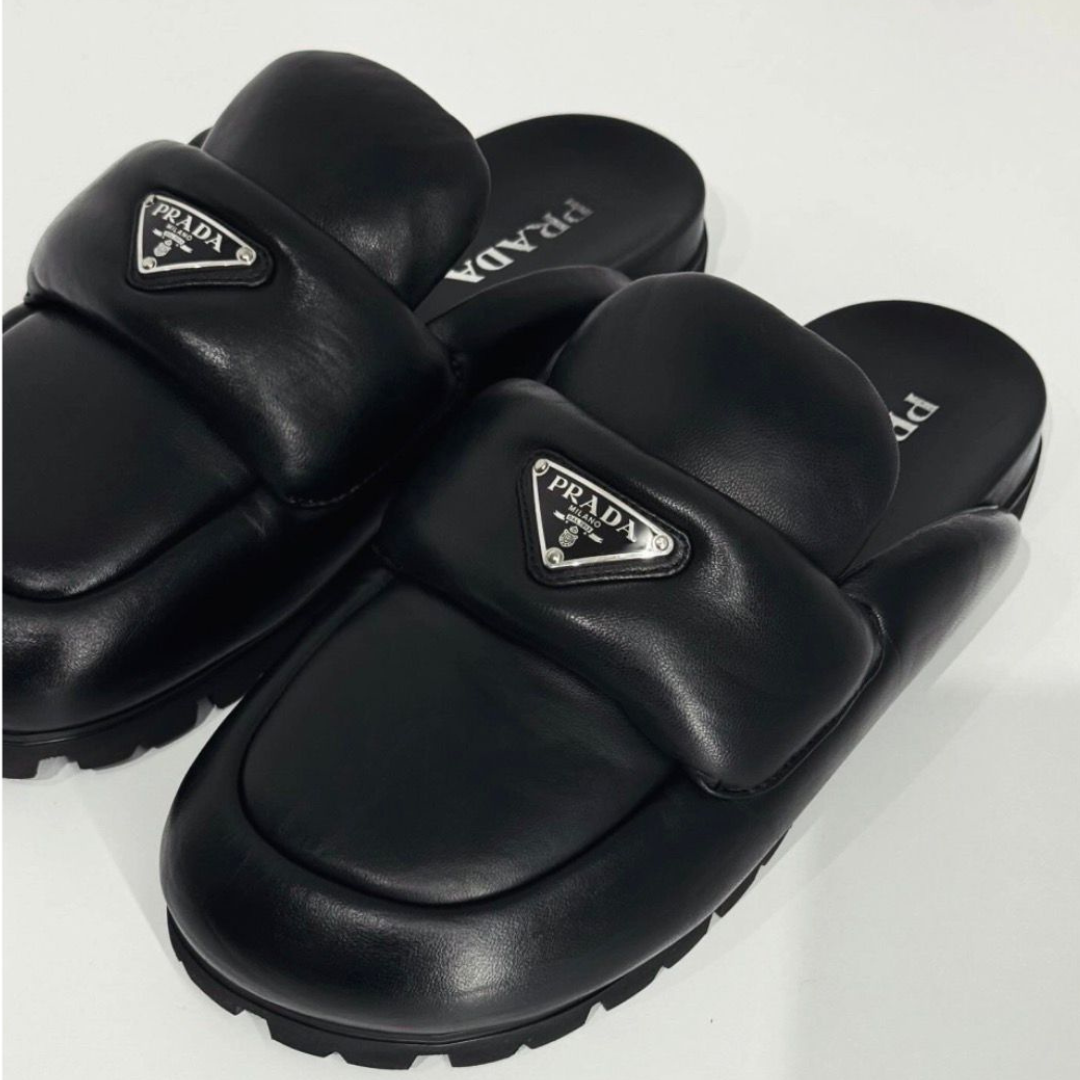 PRADA Soft Padded Mules - Black