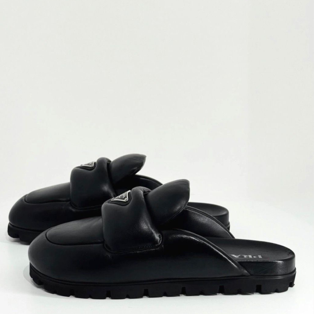 PRADA Soft Padded Mules - Black