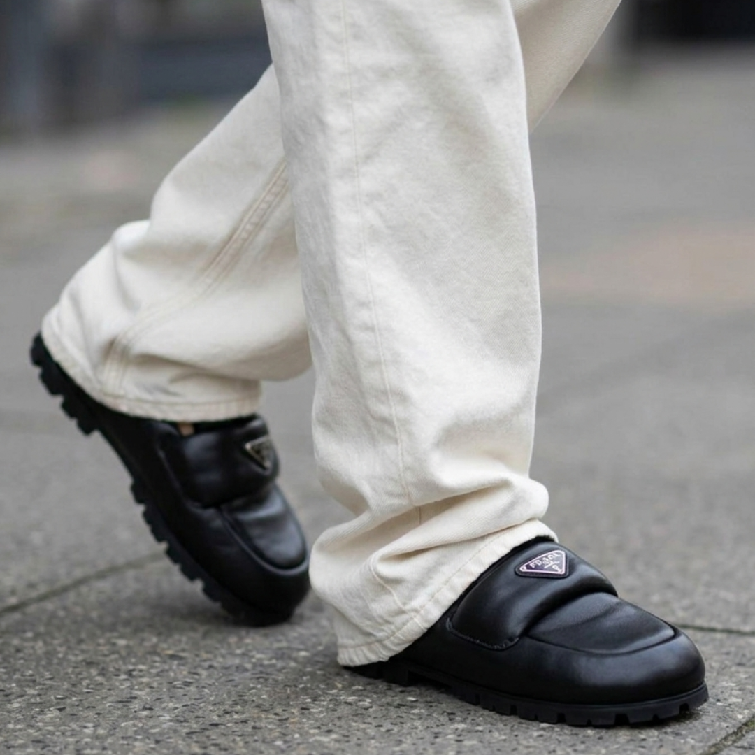 PRADA Soft Padded Mules - Black