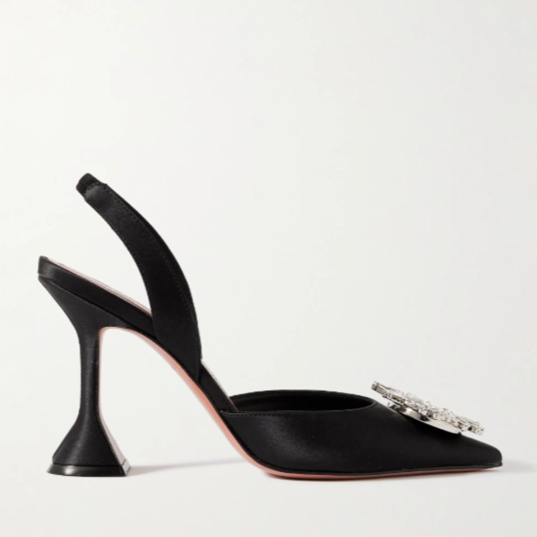 Amina Muaddi Begum Slingback 95 Black