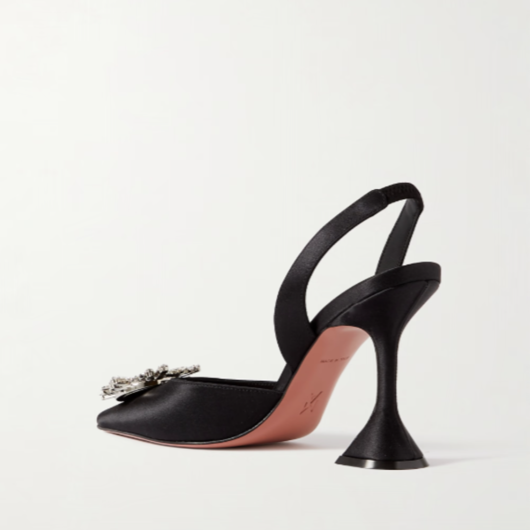Amina Muaddi Begum Slingback 95 Black