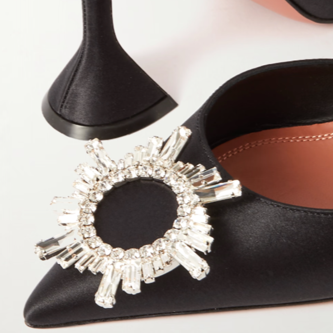 Amina Muaddi Begum Slingback 95 Black