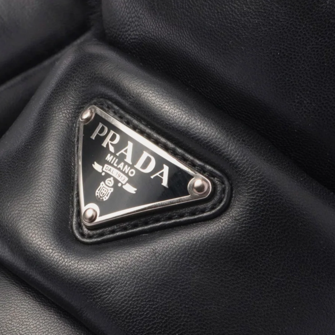 PRADA Soft Padded Nappa Mules - Black