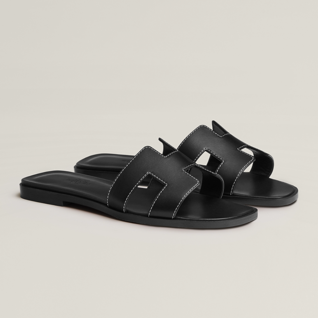HERMES Oran Sandals Black