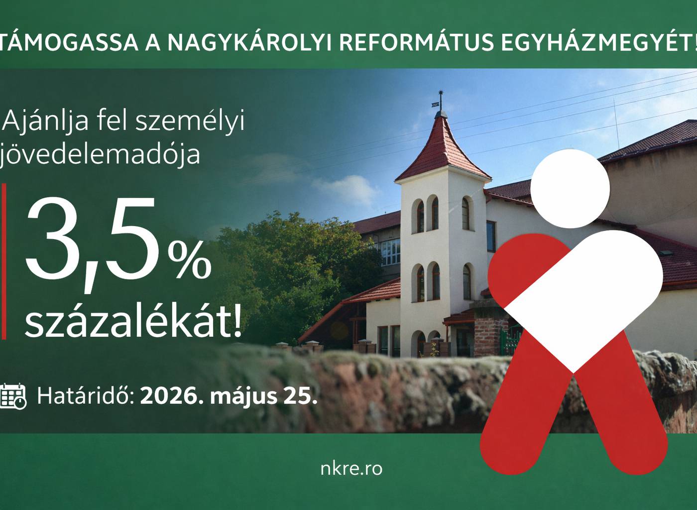 Támogassa adója 3,5 százalékával a Nagykárolyi Református Egyházmegyét!